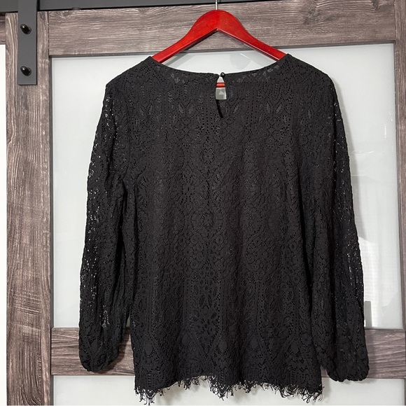 Witchy Whimsigoth Worthington Black Lace Blouse Women's XL Vamp - Picture 4 of 8
